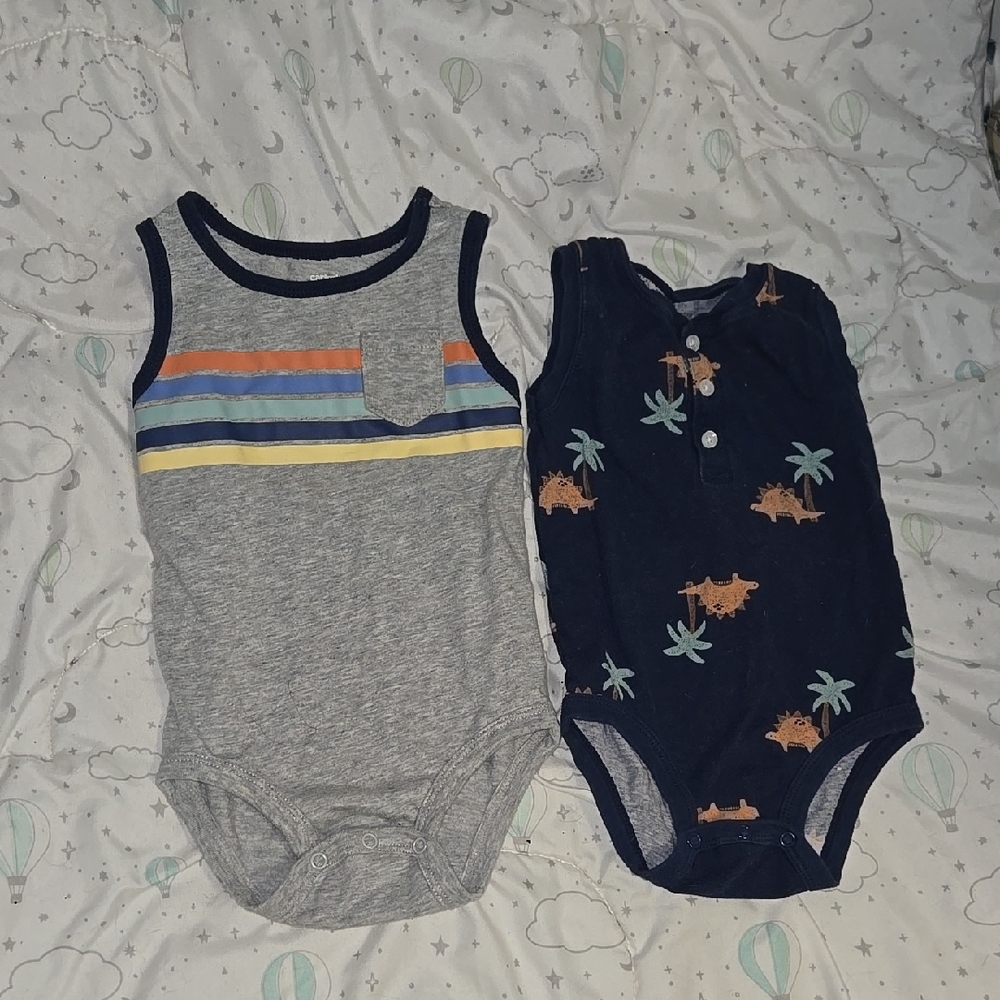 Carter's Gray and Navy Bodysuit Set